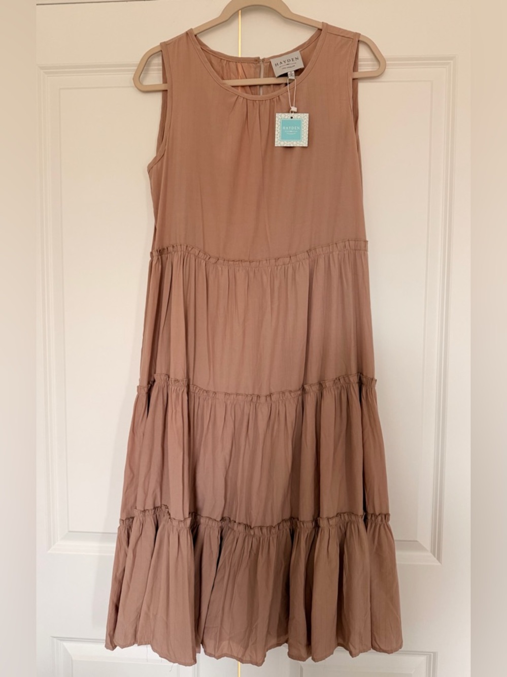 Hayden Blush Tiered Sleeveless Maxi Dress
